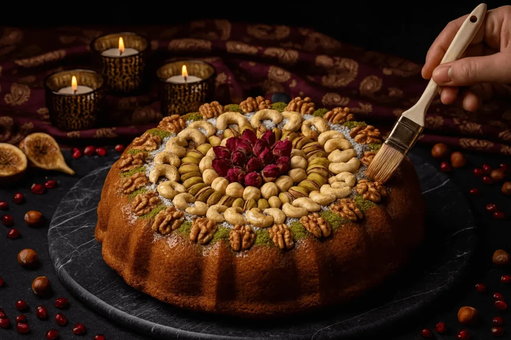 تزئین و سرو کیک آجیلی شب یلدا