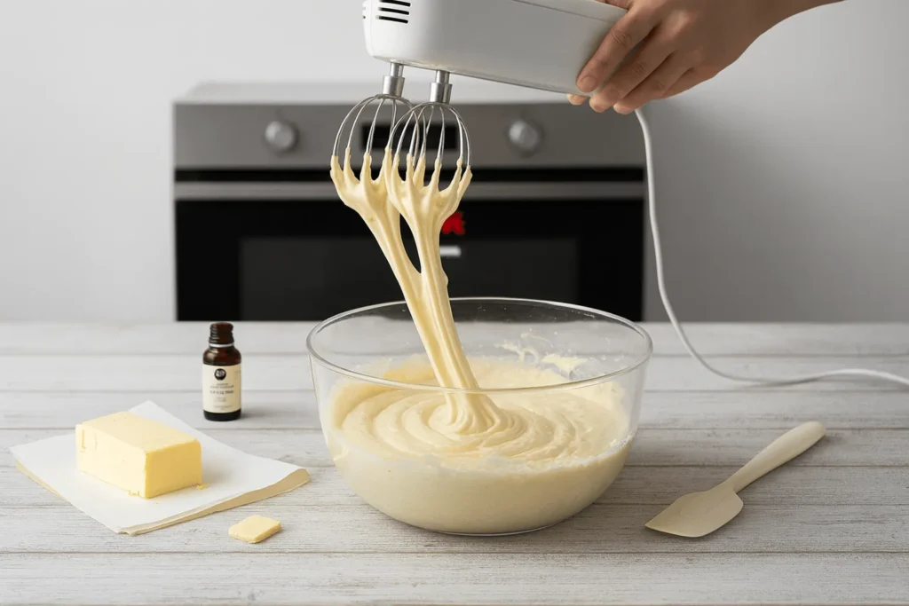 مرحله دوم: مخلوط کردن تخم‌مرغ و شکر