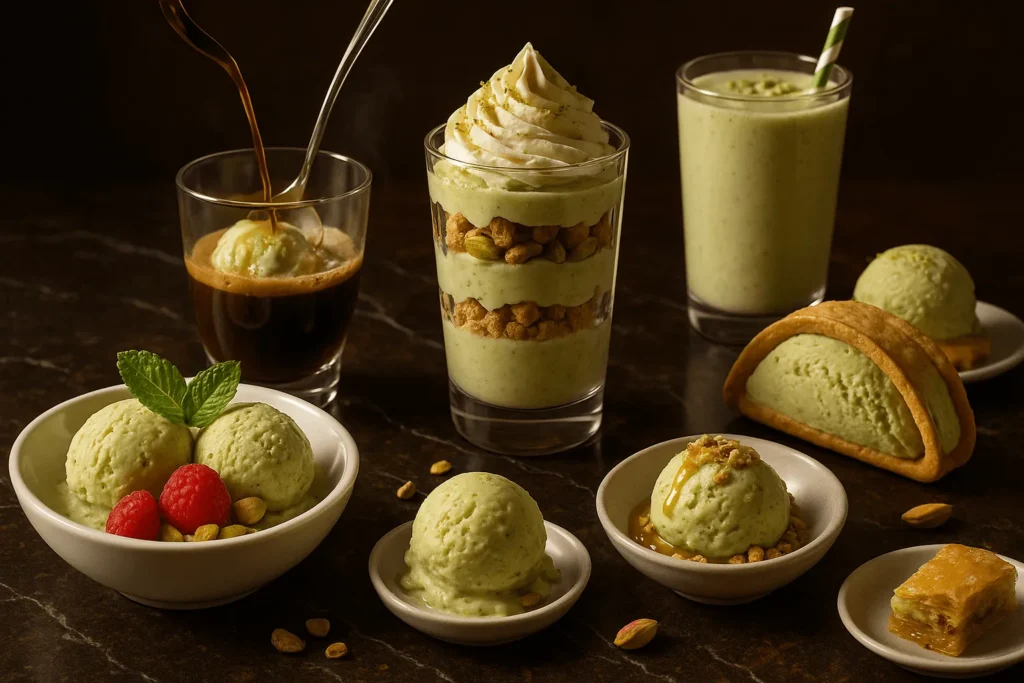 نحوه سرو و استفاده از بستنی پستهای