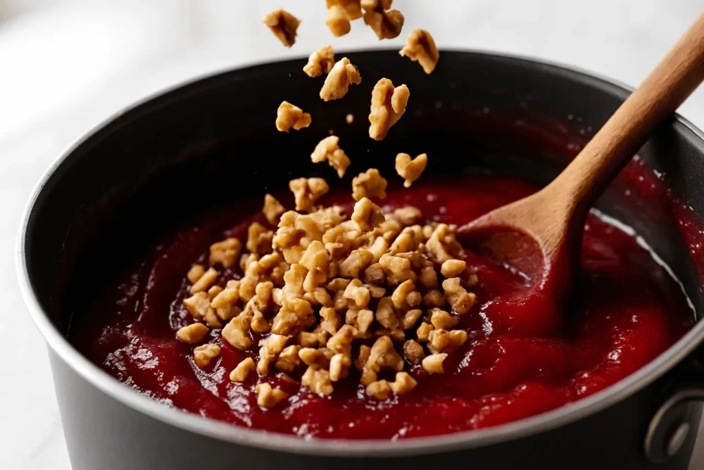 مرحله سوم: اضافه کردن گردو