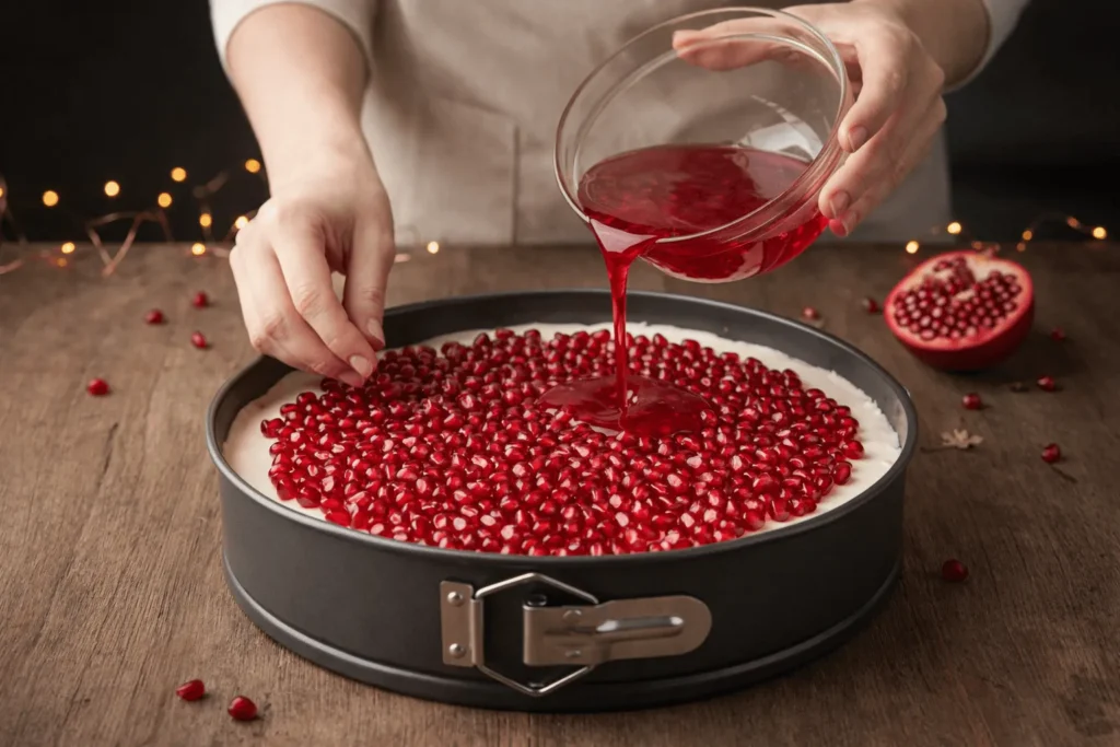 مرحله هفتم: درست کردن لایه رویی دسر