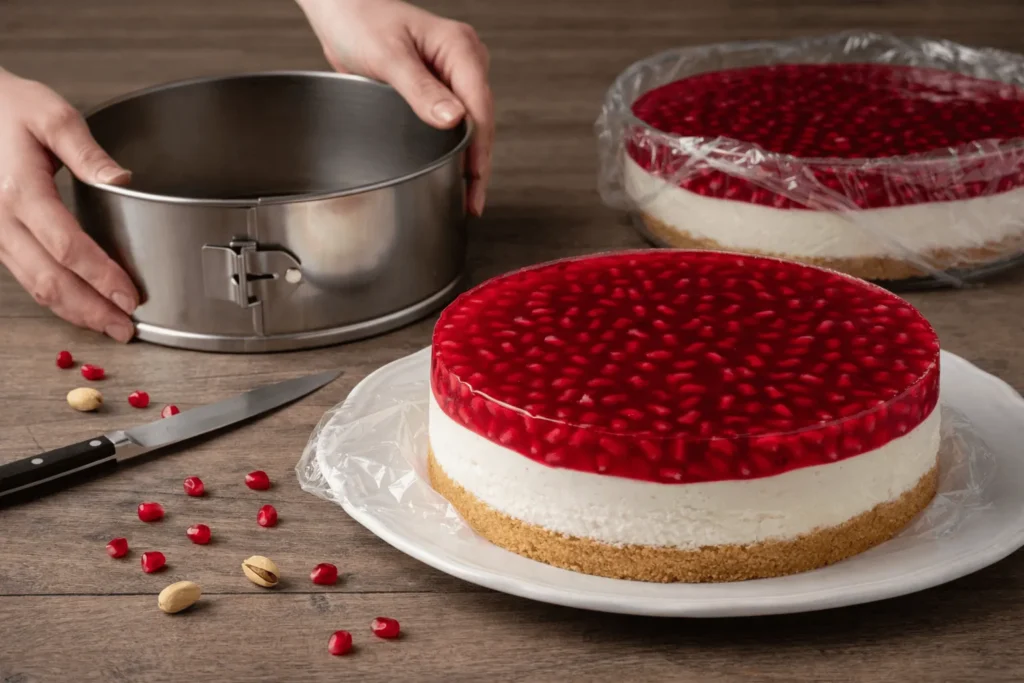 مرحله هشتم: خارج کردن چیز کیک از قالب