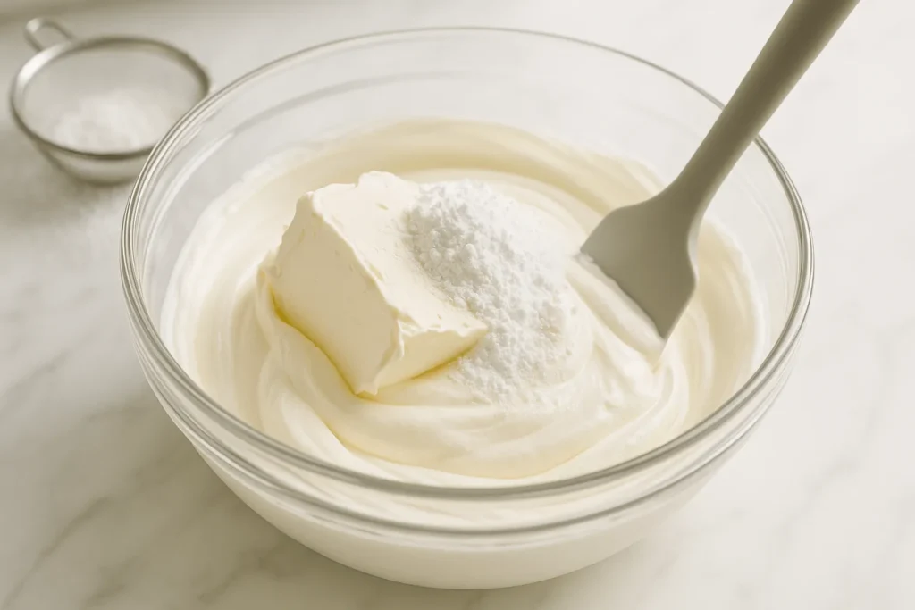 مرحله چهارم: اضافه کردن پنیر و پودر قند