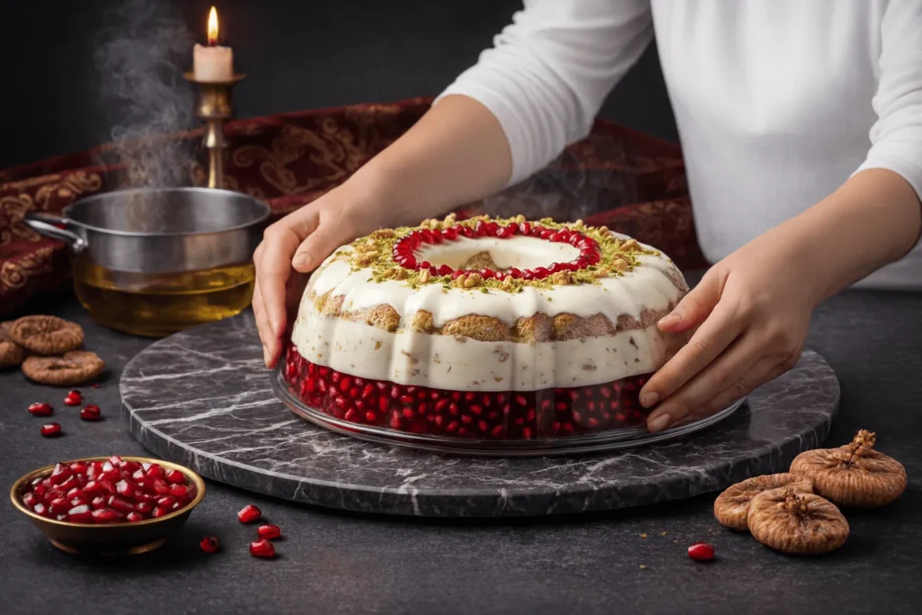 مرحله هشتم: خارج کردن دسر از قالب