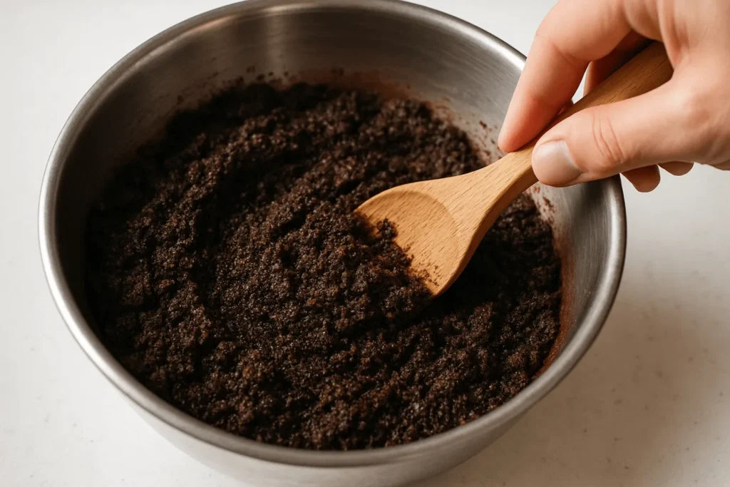 مرحله اول: درست کردن لایه بیسکویتی (کراست)