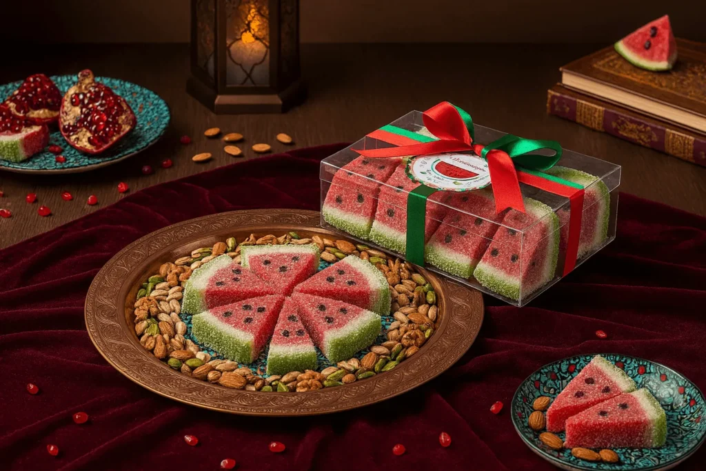 ایده‌هایی برای تزئین و سرو باسلوق هنداونه‌ای شب یلدا