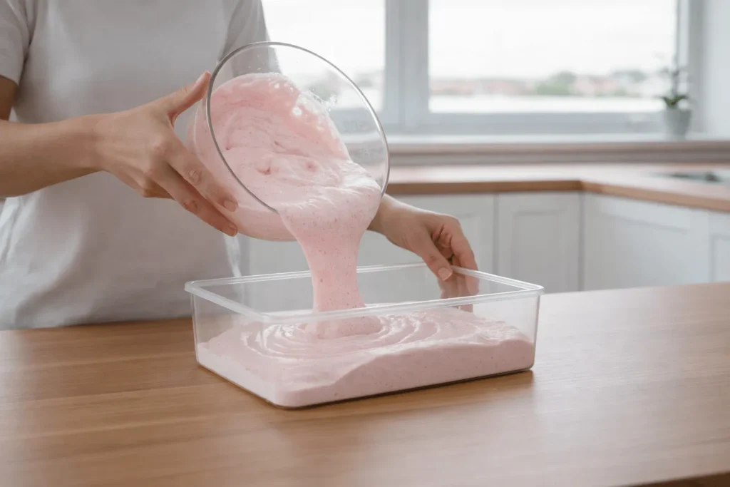 گام چهارم: ریختن مواد در قالب