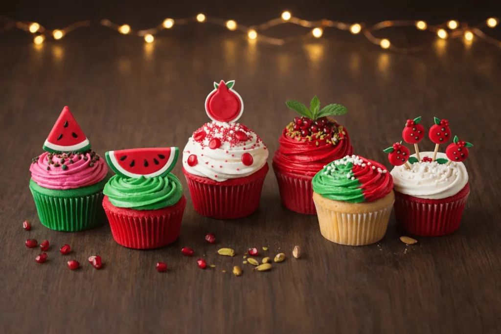 ایدههای خلاقانه برای تزئین کاپ کیک شب یلدا