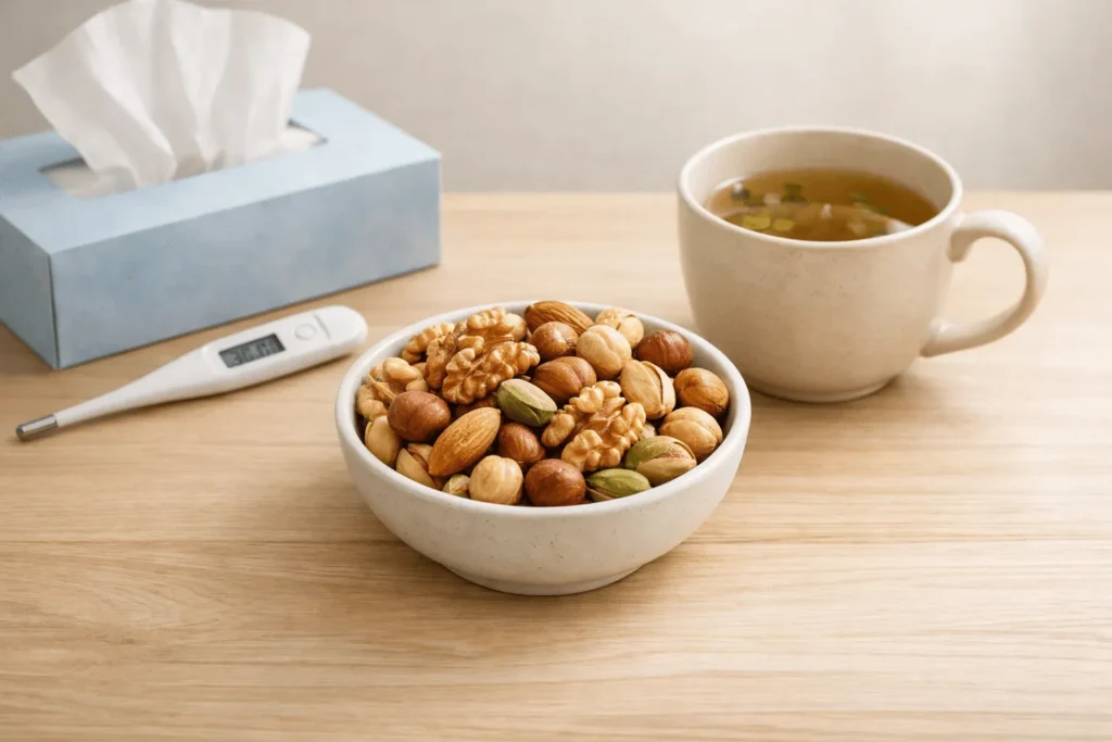 آجیل‌ها به درمان سرماخوردگی کمک می‌کنند.