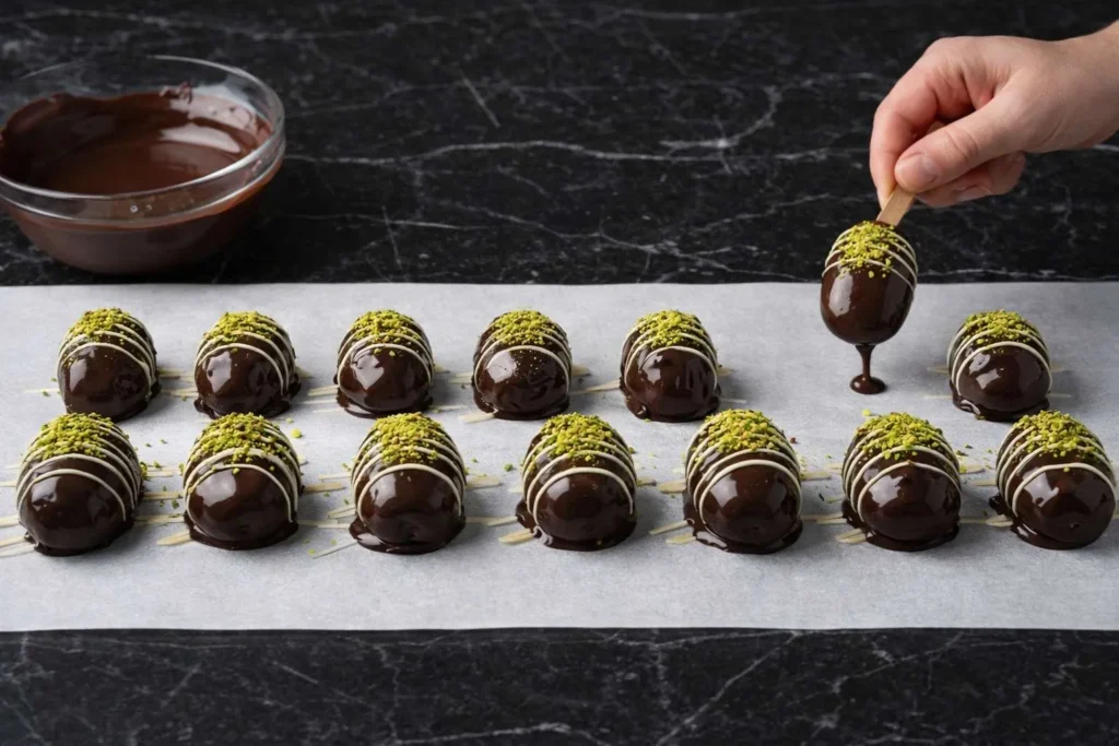 مرحله ششم: روکش کردن خرما