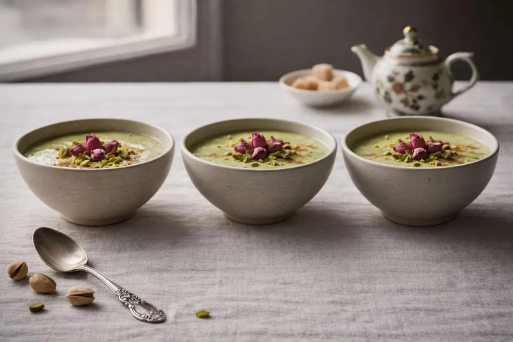 مرحله پنجم: سرو و تزئین فرنی