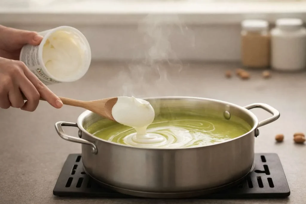 مرحله چهارم: اضافه کردن خامه