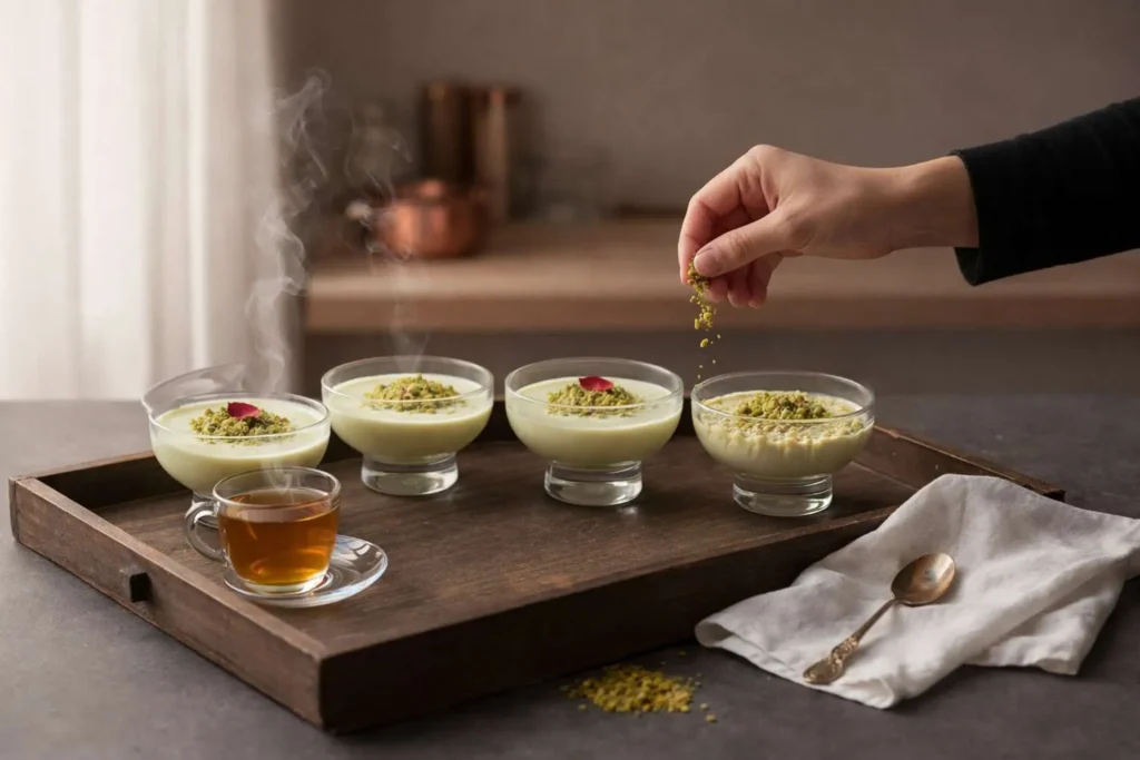 ایده تزئین و سرو فرنی پسته