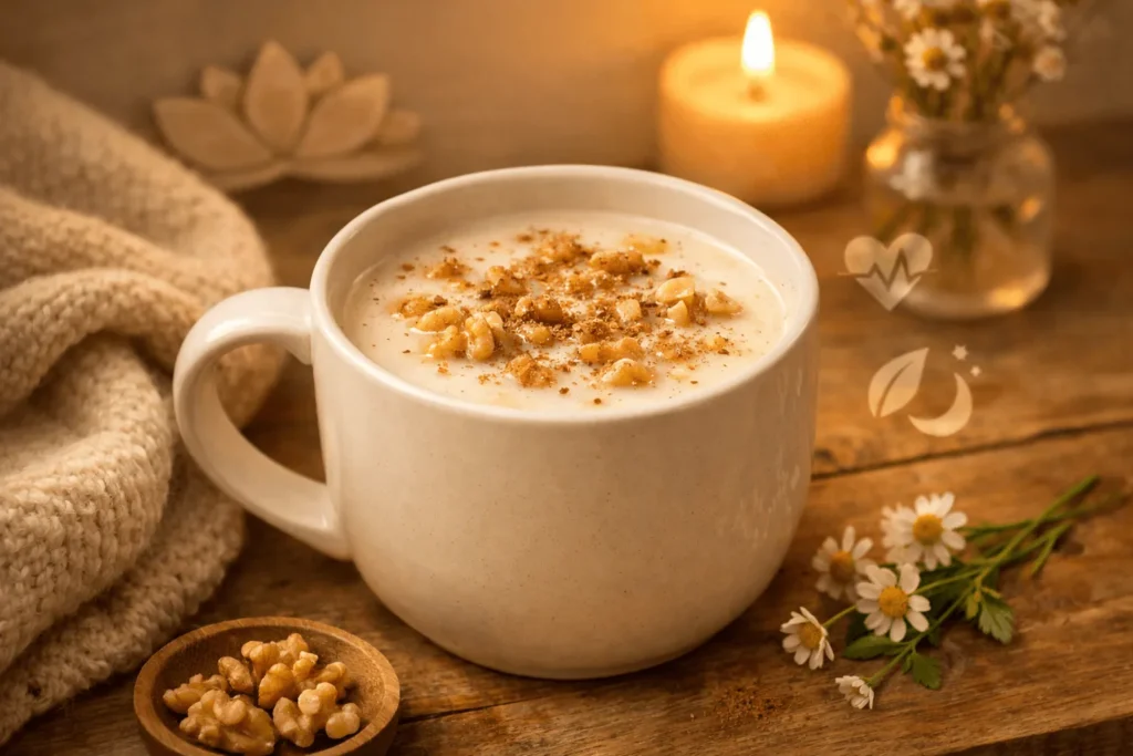 شیر گرم و گردو برای سرماخوردگی