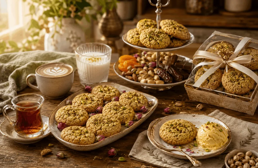 تزئین و سرو کوکی پستهای