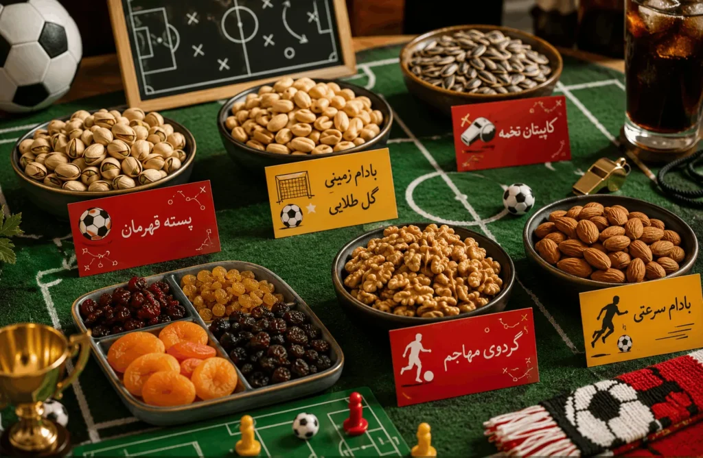 میز مزه با کارت فوتبالی