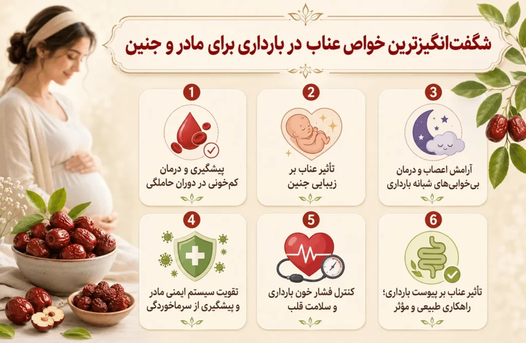 خواص عناب در بارداری