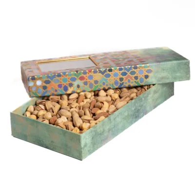 باکس هدیه آجیل چهار مغز اعلاء ویترای باز