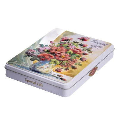 باکس هدیه حلبی گلدان بسته