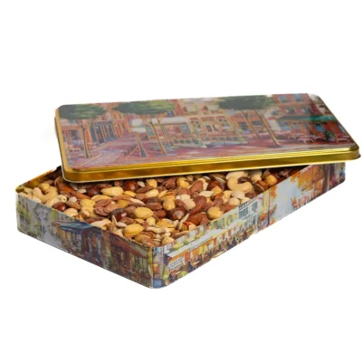 پک هدیه فلزی آجیل ممتاز سه درخت باز