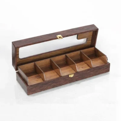 باکس-خالی-و-بدون-مغزیجات-پنج-خانه-ی-چرمی-باز